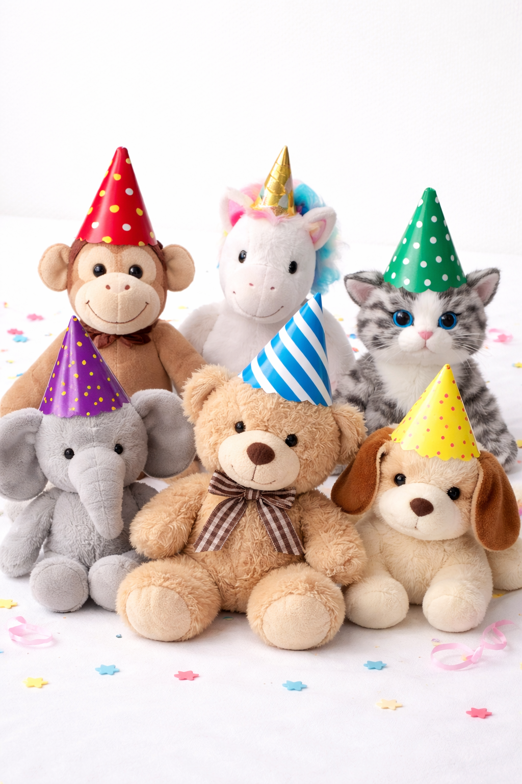 Karışık Desenler RenkliParti Şapkası 6 lı Küçükboy 13-9 cm