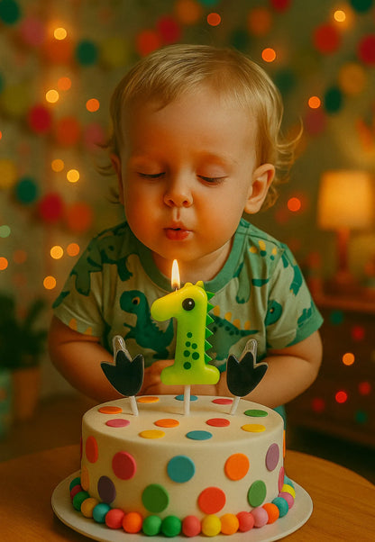Dinozor Temalı 3 lü Mum Seti (Yaş Seçenekli)