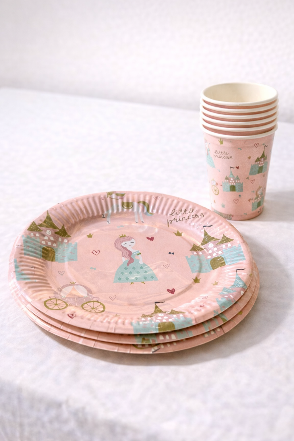 Rapunzel Temalı Somon Karton Tabak Bardak Set 8 li