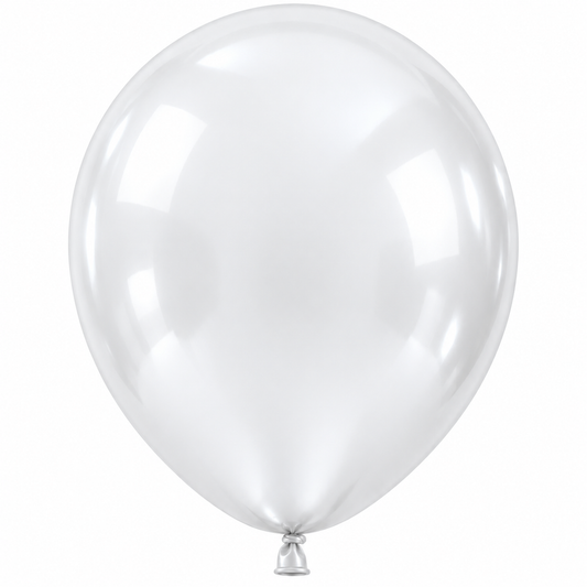 12 İnç Metalik Beyaz Balon