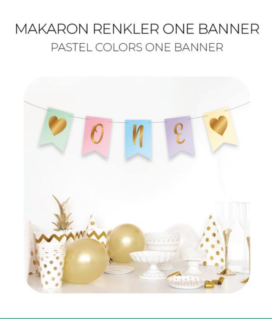 Makaron Renkler One Bir Yaş Banner