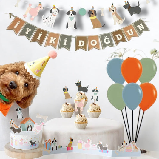Köpek Dostlarımız Temalı Doğumgünü Seti