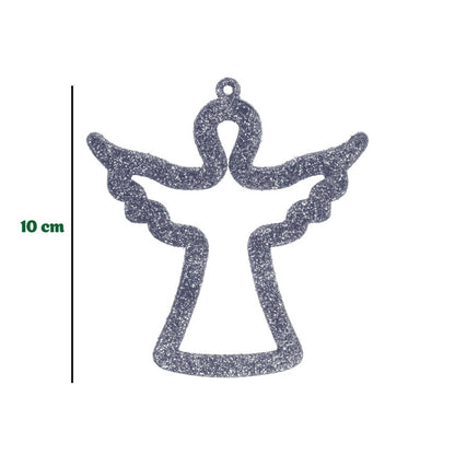 Yılbaşı Ağaç Süsü Melek Model Simli 10 Cm 3 Parça