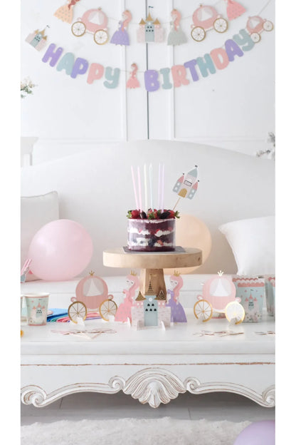 Rapunzel Prenses Temalı Happy Birthday Makaron Duvar Yazı