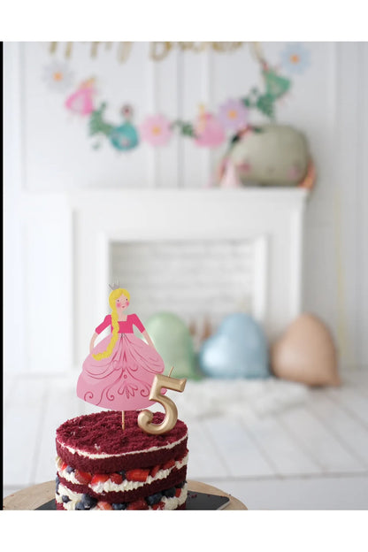 Prensesler Temalı Pasta Üzeri Büyükboy Süs