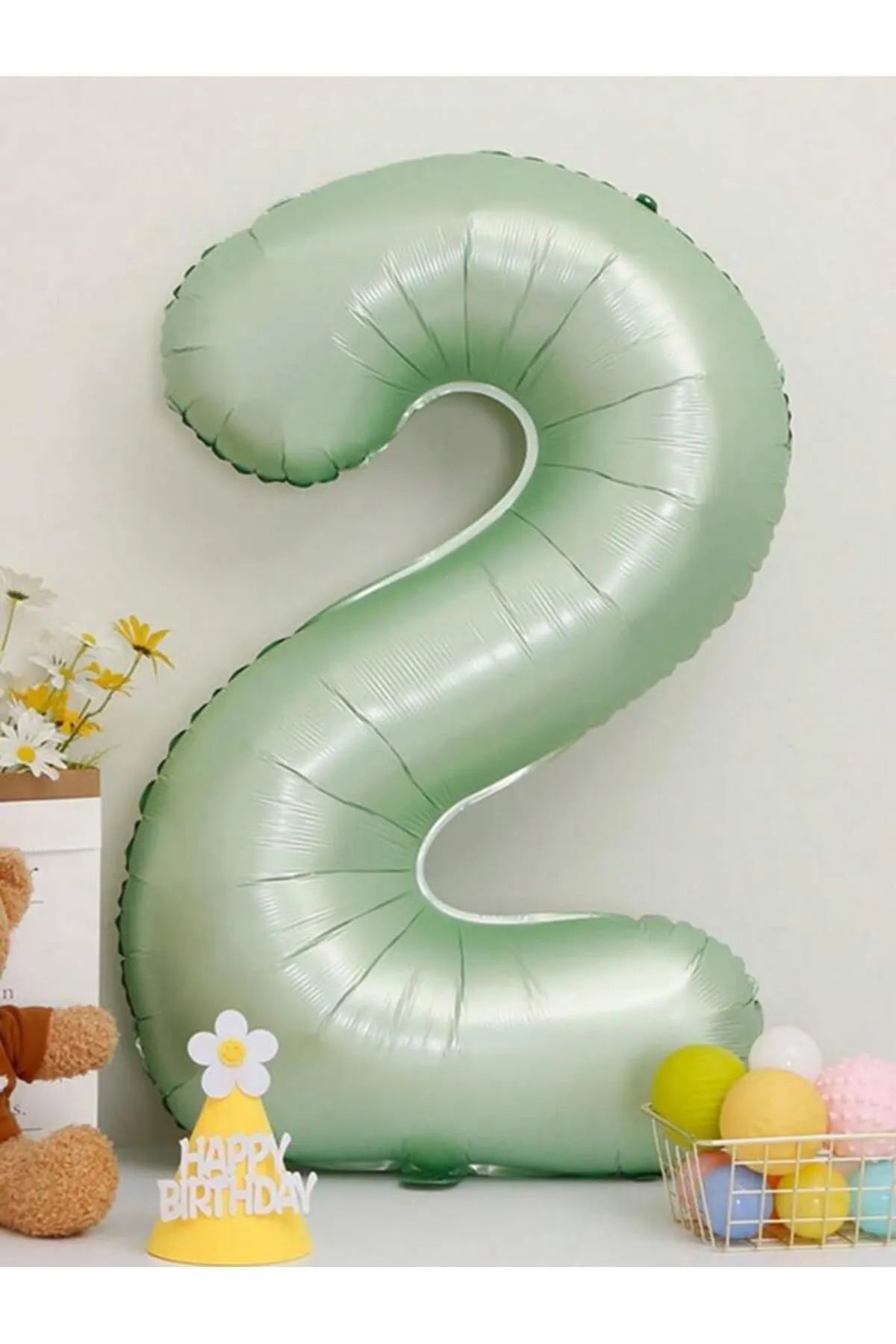 Adaçayı Yeşili Rakam Folyo Balon 34 inch Yaş Seçiniz