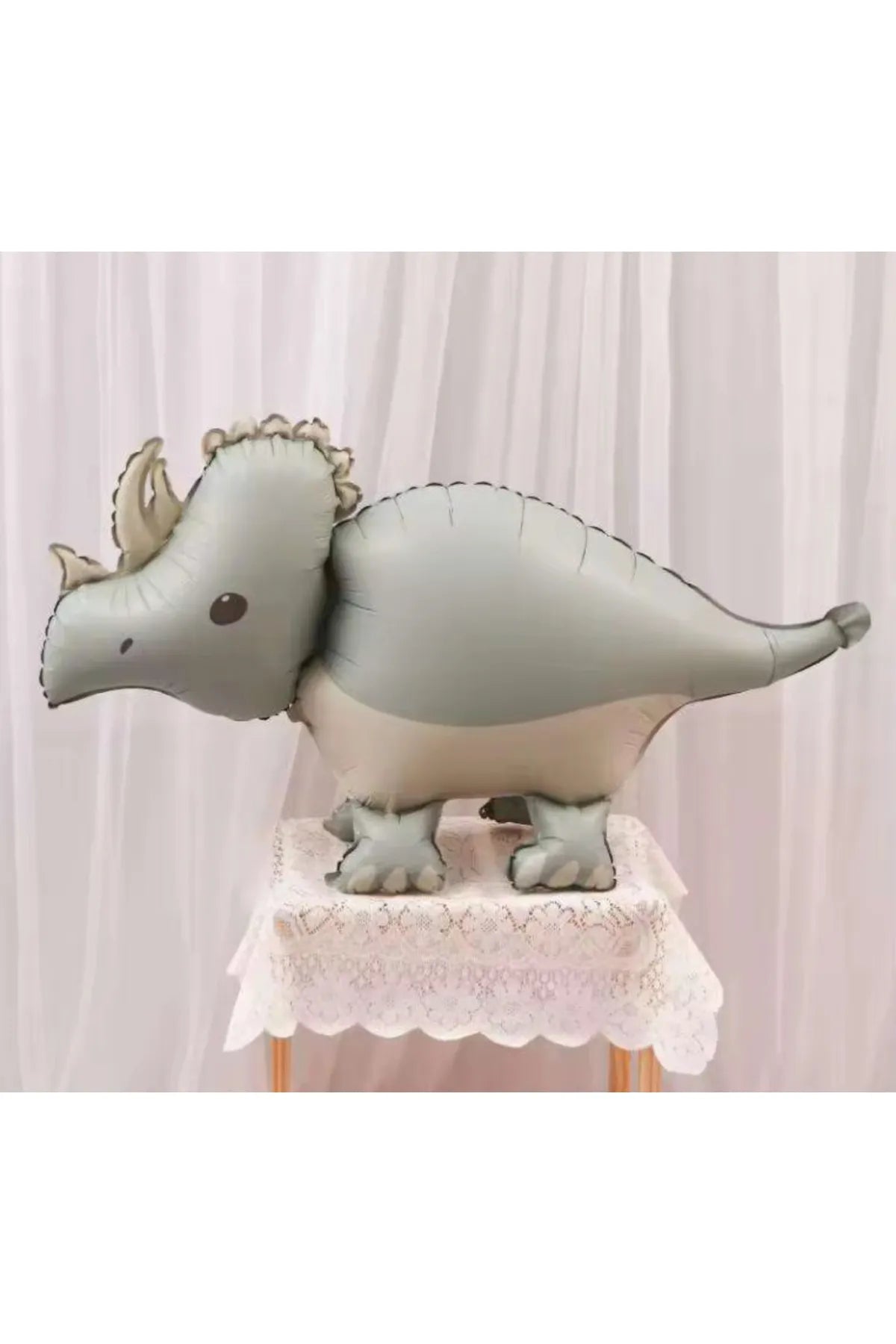 Dinozor Temalı Pastel Retro Gri Folyo Balon 100 cm