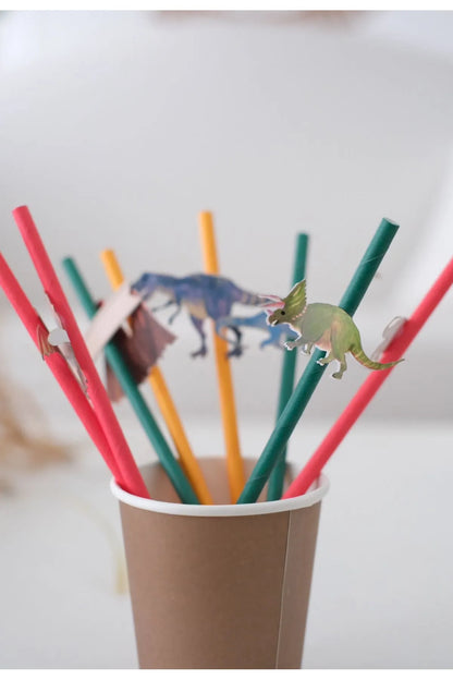 Dinozorlae Temalı Jurassic Hayvanlar Pipet Seti 8 Adet