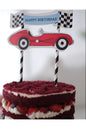 Yarış Arabaları Temalı Happy Birthday Pasta Süsü
