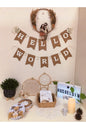 Hello World Baby Shower Kraft beyaz Doğumgünü Yazısı