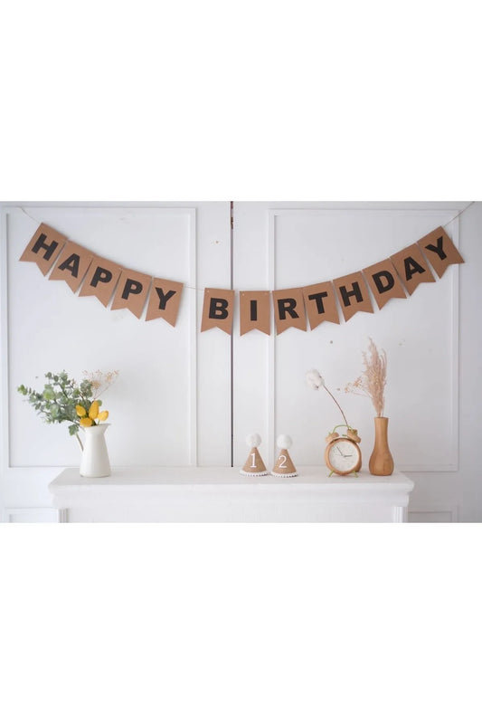 Happy Birthday Kraft Siyah Doğumgünü Yazısı