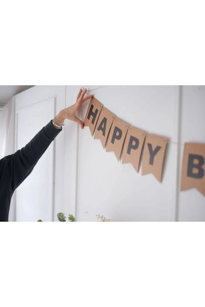 Happy Birthday Kraft Siyah Doğumgünü Yazısı