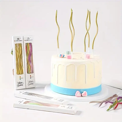 Spiral Model Slim İnce Pasta DoğumGünü Mum 6 Adet Renk seçenekli