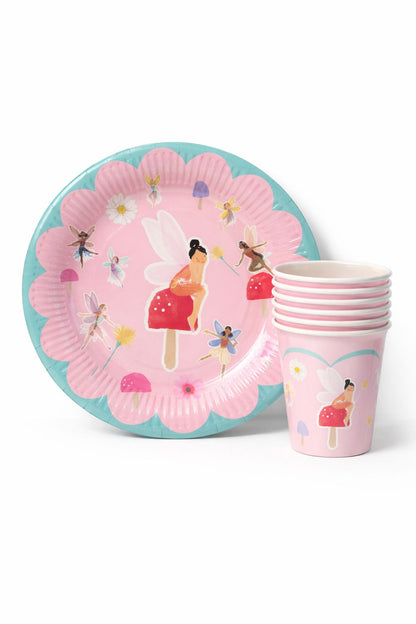 Peri Temalı 8 Tabak 8 Bardak Set