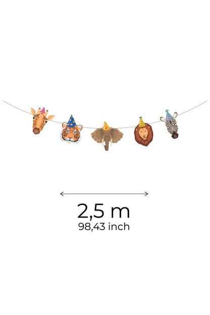 Parti Hayvanları Temalı Banner Süs Safari