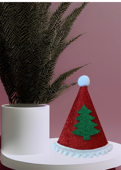 Yılbaşı Noel Kırmızı Çam Çam Ağacı Mini Şapka